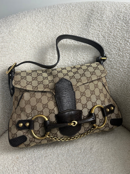Vintage 90s Gucci Monogram Horsebit 1955 Shoulder Bag | O/S, Multicoloured