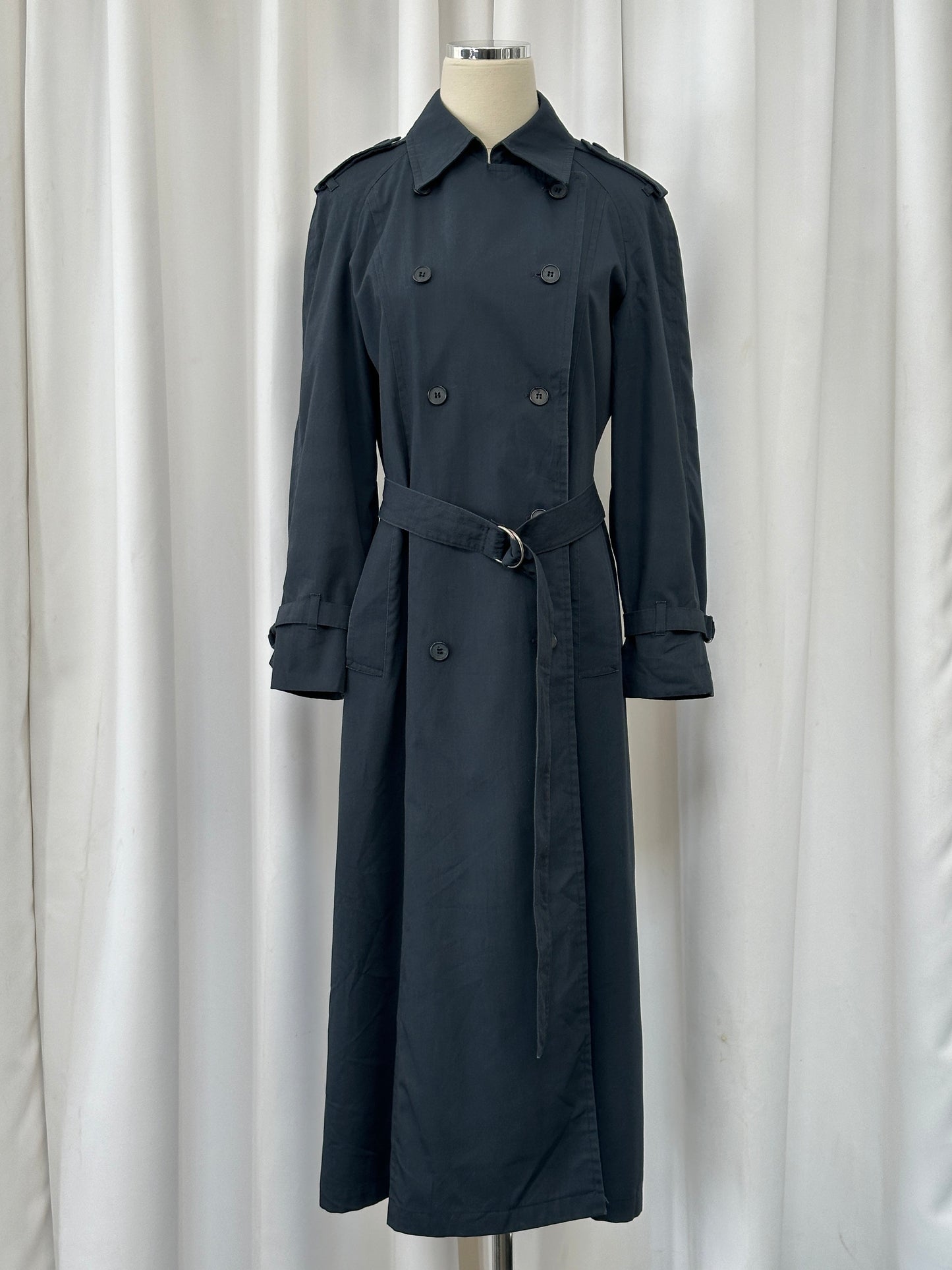 London Fog 1980s Double Breasted Cotton Trench Coat - S