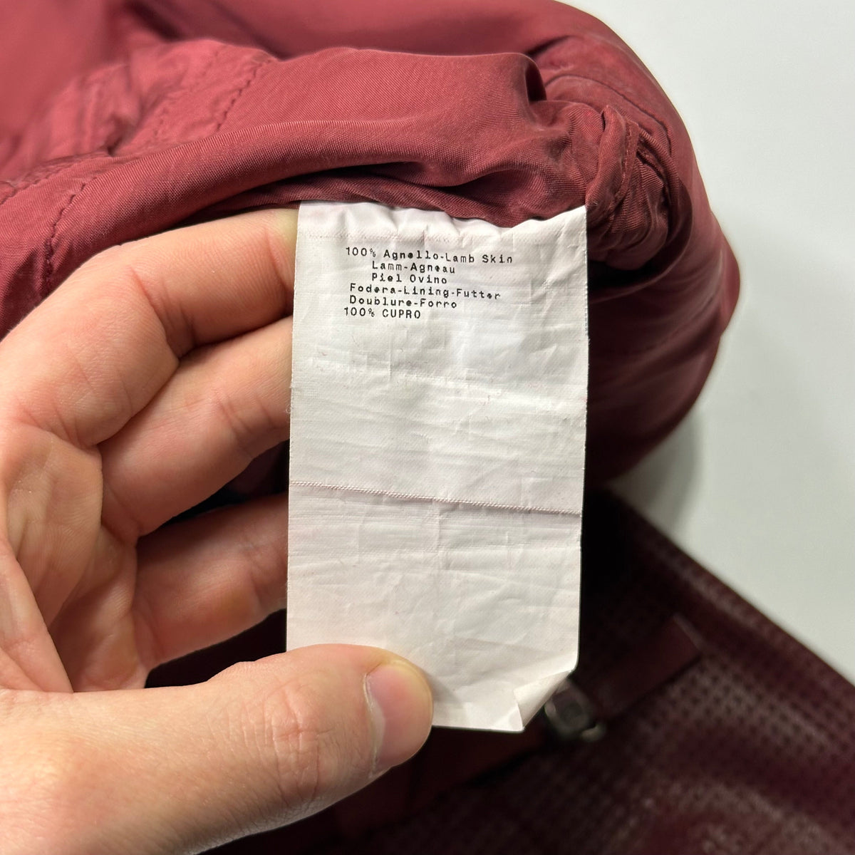 Emporio Armani 2009 Perforated Mesh Lambskin Leather Bomber - IT54 (L) | Burgundy