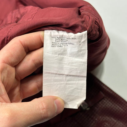 Emporio Armani 2009 Perforated Mesh Lambskin Leather Bomber - IT54 (L) | Burgundy