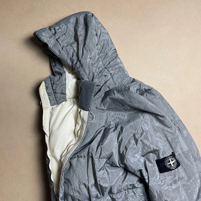 A/W 2000 Paul Harvey Steel Grey Pure Metal Shell Hooded Parka