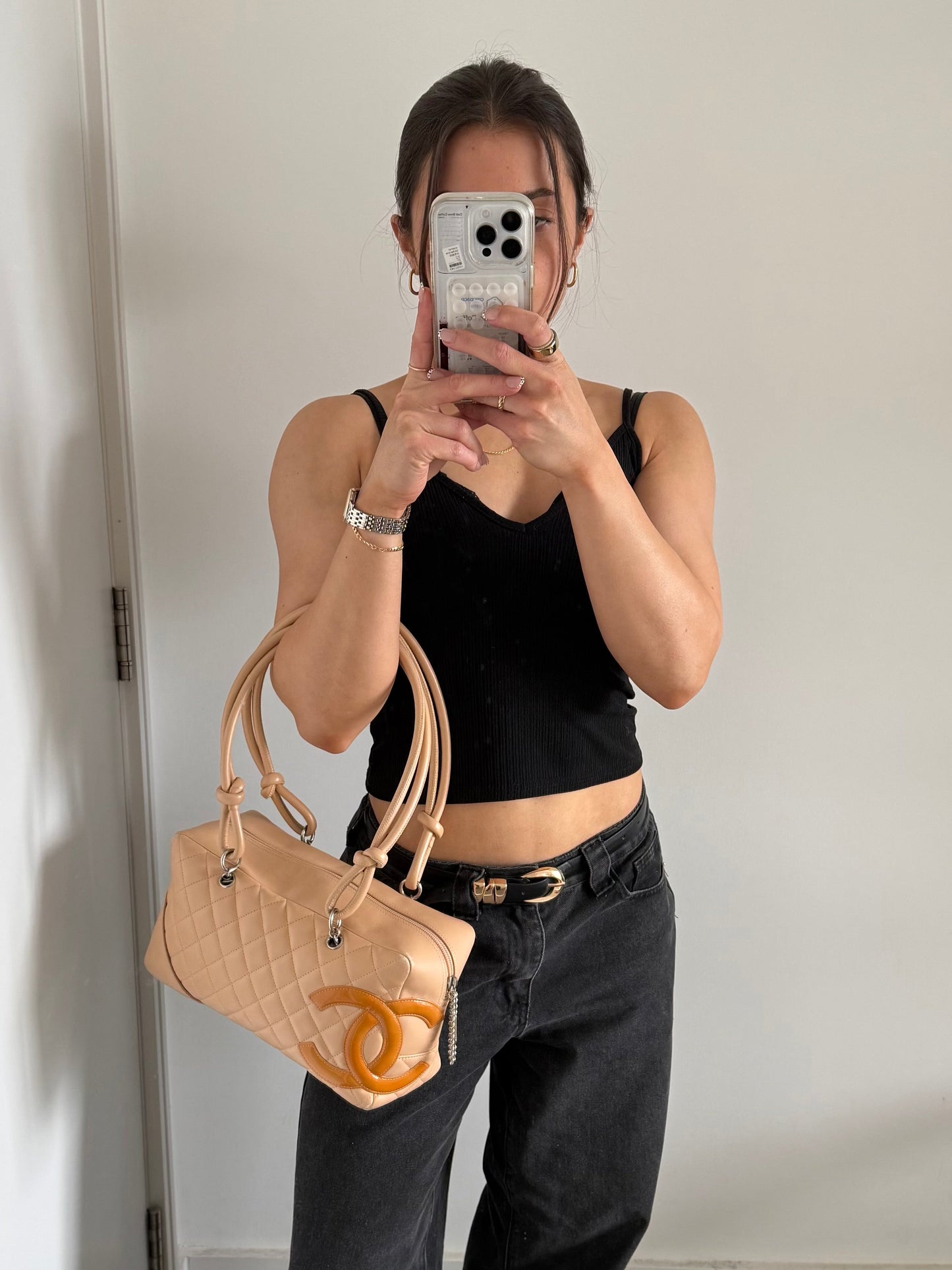 2005 Chanel Cambon Leather Bowling Handbag | O/S, Multicoloured