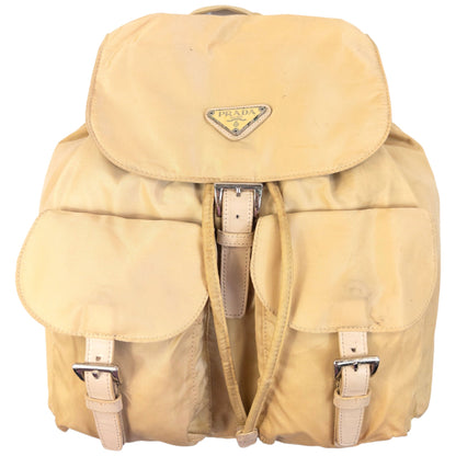 Vintage 2000s Prada Bucket Backpack | O/S, Beige