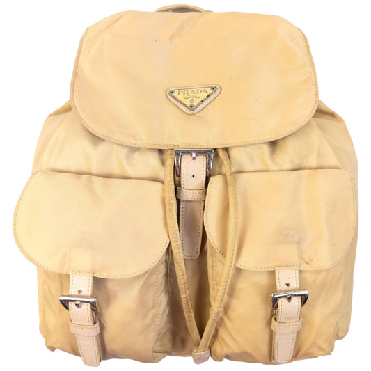Vintage 2000s Prada Bucket Backpack | O/S, Beige
