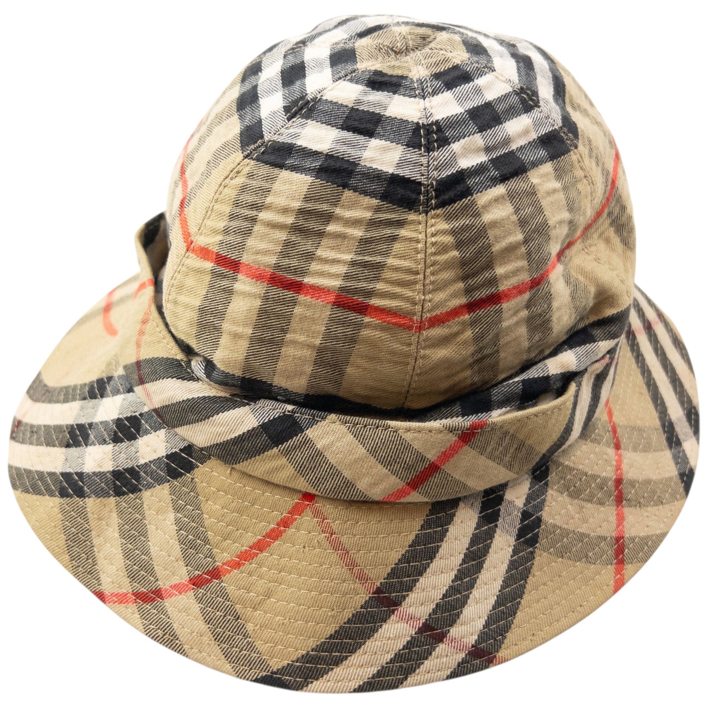 Vintage 80s Burberry Nova Check Bucket Hat Size M | O/S, Beige