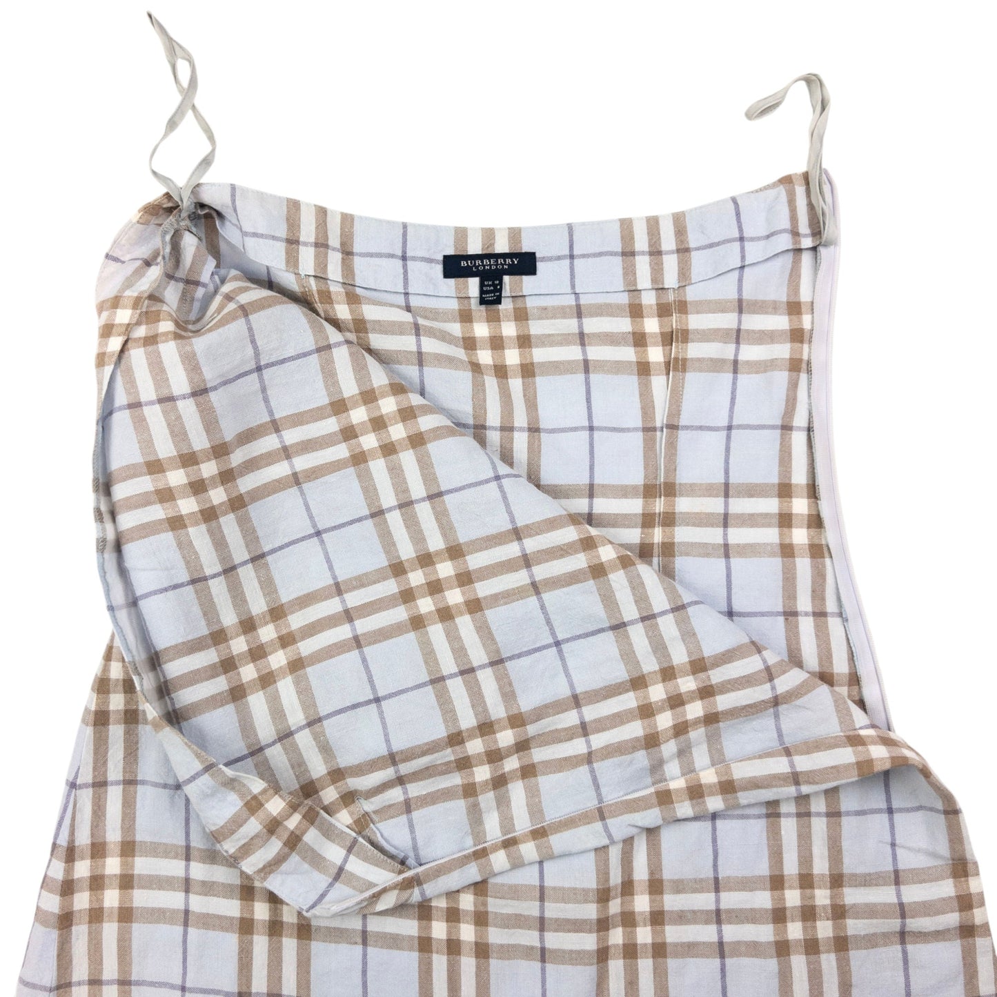 Vintage Burberry Nova Check Halter Dress Womens Size M