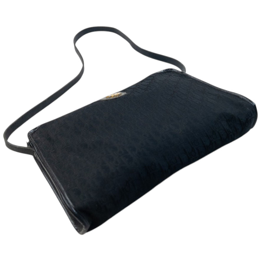 Vintage 80s Dior Monogram Shoulder Bag | O/S, Black