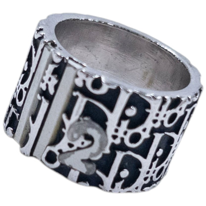 Vintage 2000s Dior By John Galliano Monogram Number Ring | O/S, Black