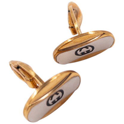 Vintage 90s Gucci Embossed Cufflinks | O/S, Gold