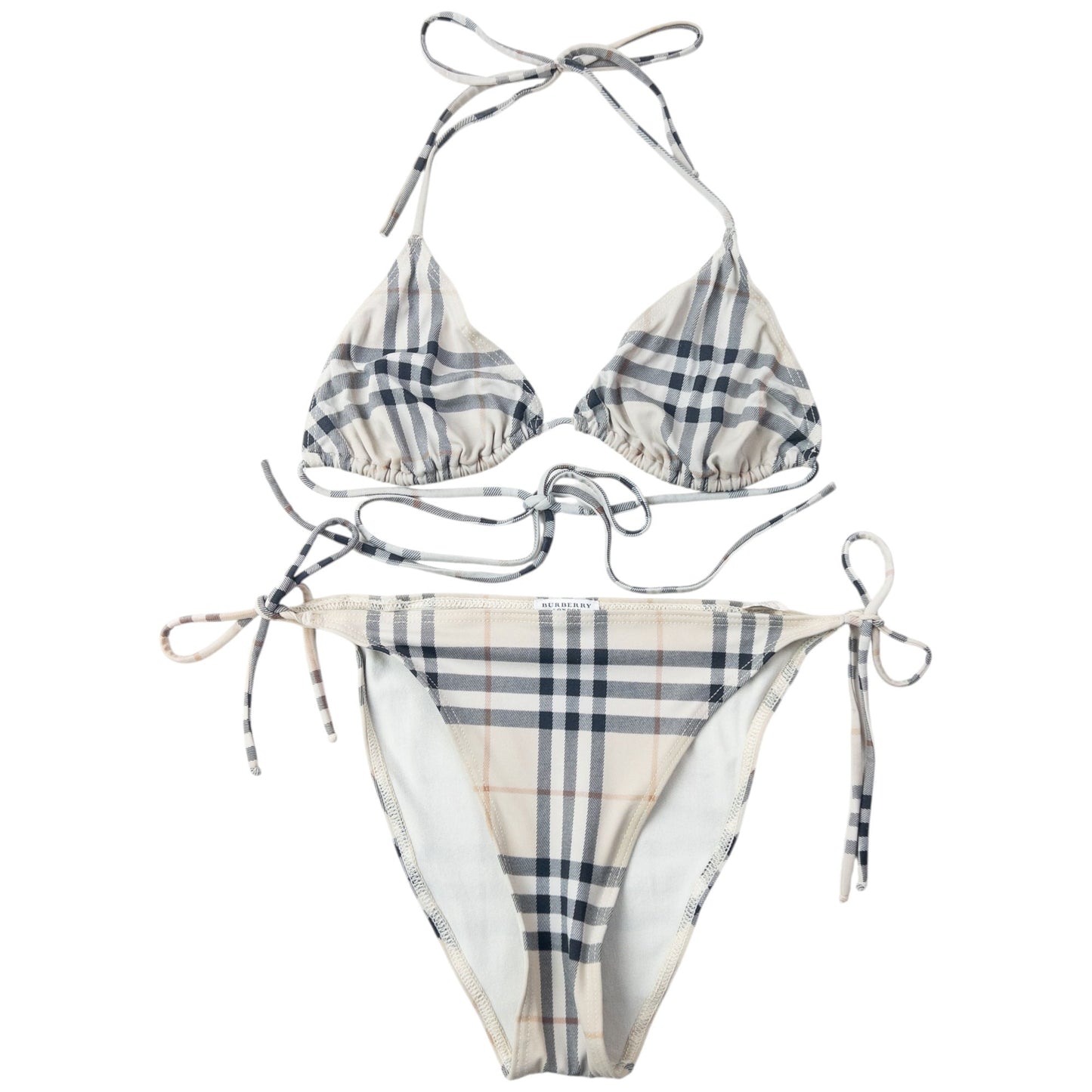Vintage 2000s Burberry Nova Check Bikini Set Womens Size L | O/S, Tan