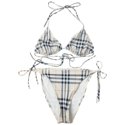 Vintage 2000s Burberry Nova Check Bikini Set Womens Size L | O/S, Tan