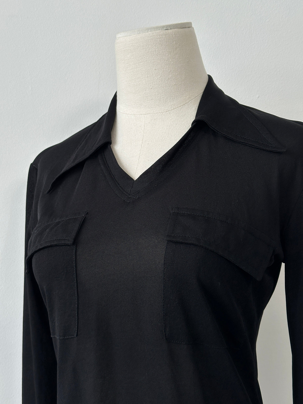 Vintage 2000s Semi Sheer Daggar Collar Top - S