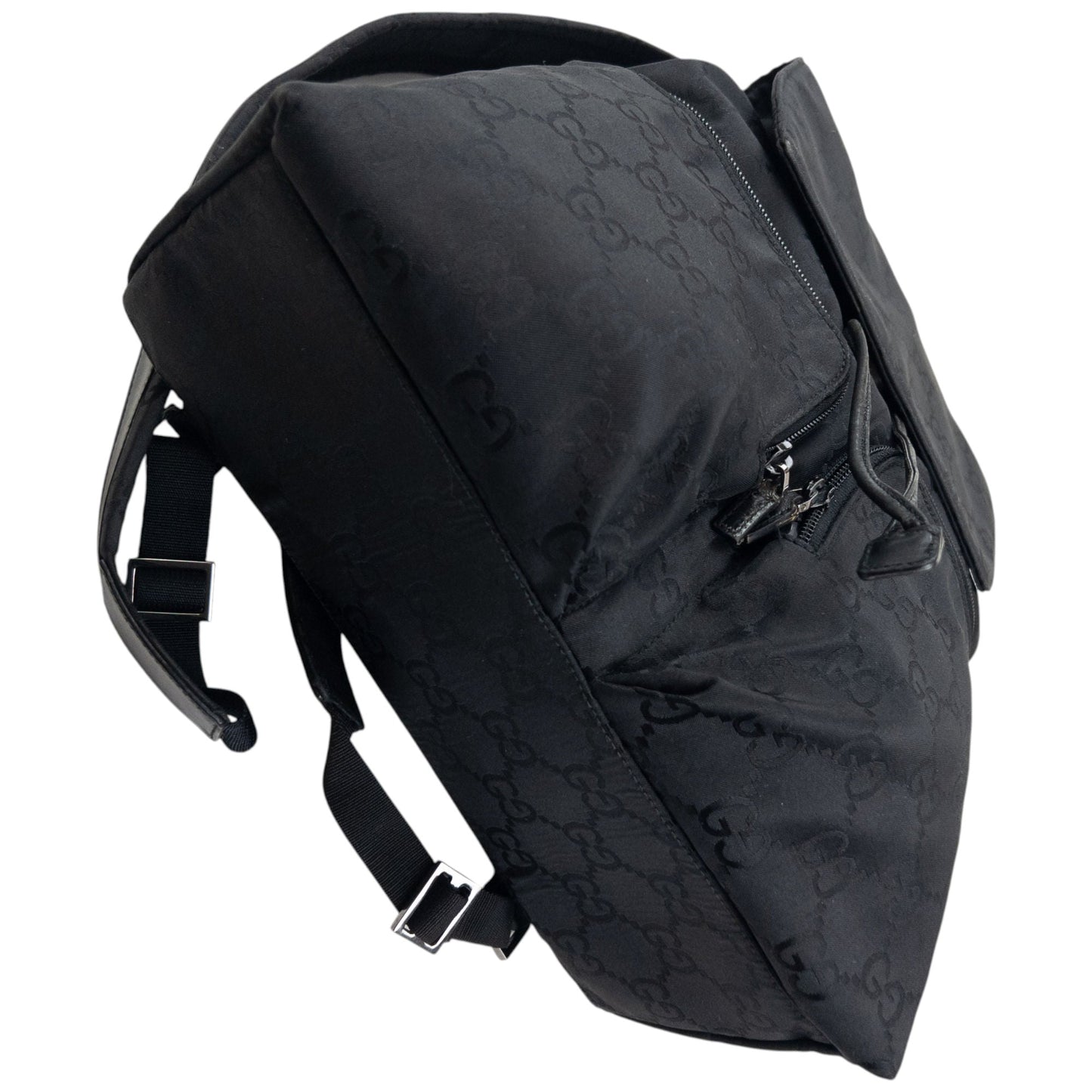 Vintage 2000s Gucci Monogram Bucket Backpack | O/S, Black