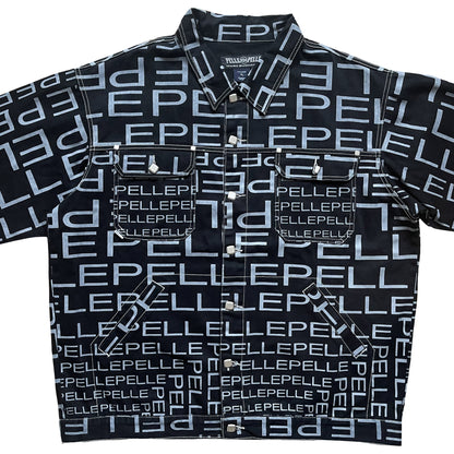 Pelle Pelle Script Full Print Denim Jacket - XL
