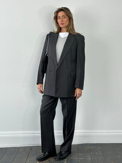 Loro Piana x Durban 1990s Pure Wool Double Breasted Stripe Suit - 38R/W30