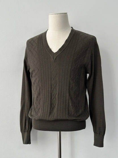 Yves Saint Laurent Tricots 1990s Pure Wool V Neck Jumper - S