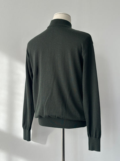Yves Saint Laurent 1990s pure wool check high neck jumper in black and white, S-M size, featuring a classic plaid pattern.