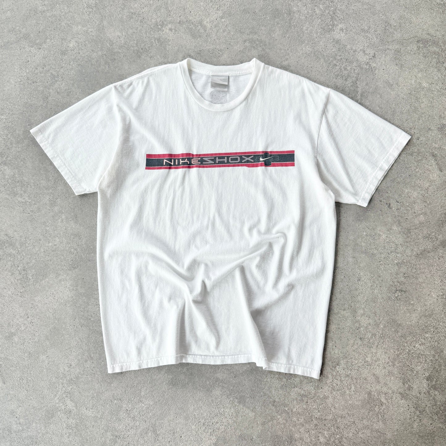 Nike SHOX RARE 2000s graphic spellout t-shirt (L)