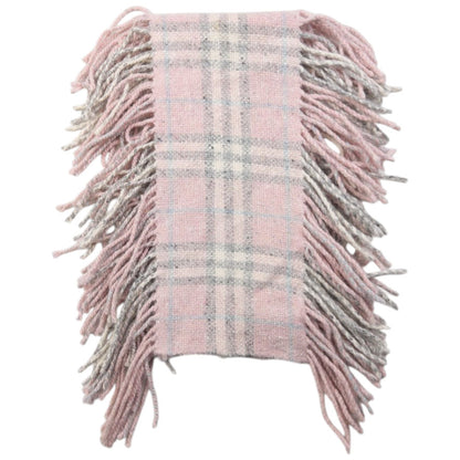 Vintage Burberry Nova Check Tassel Trim Knit Scarf | O/S, Pink
