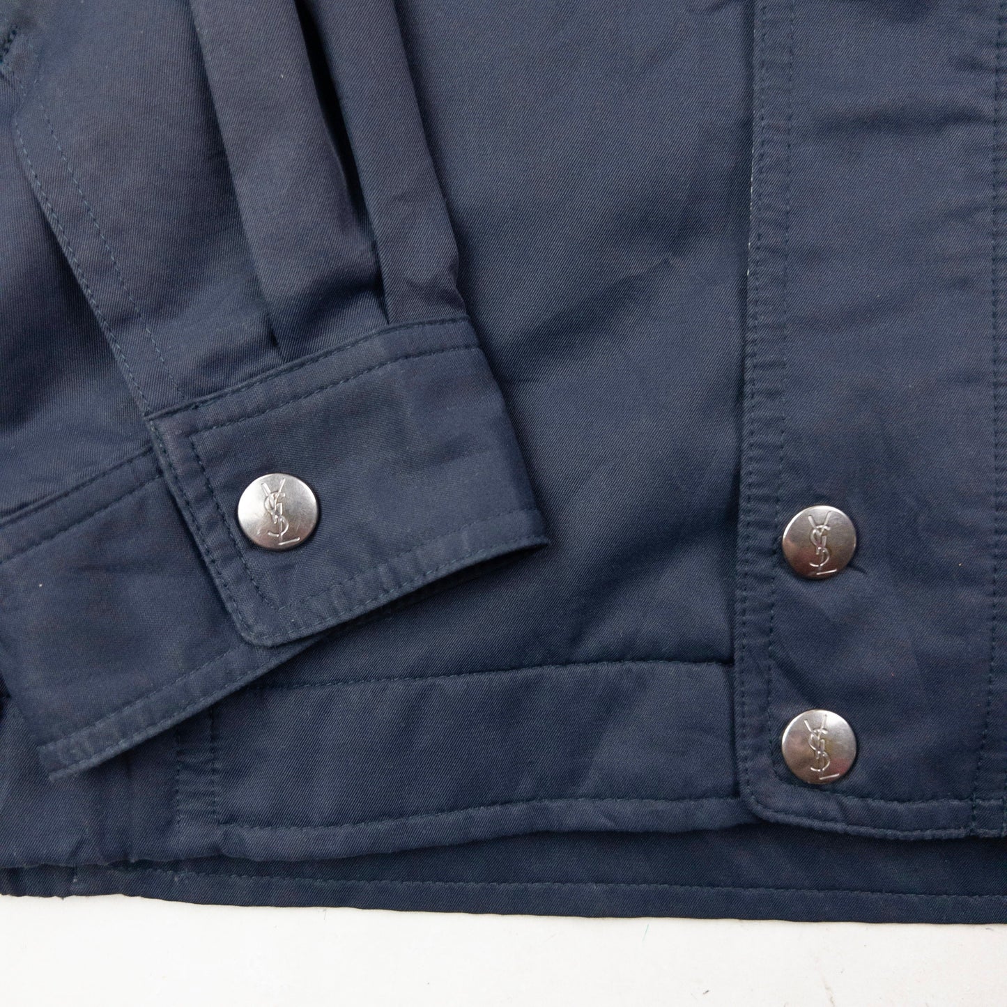 Vintage 90s YSL Yves Saint Laurent Harrington Jacket Size M | Medium, Navy