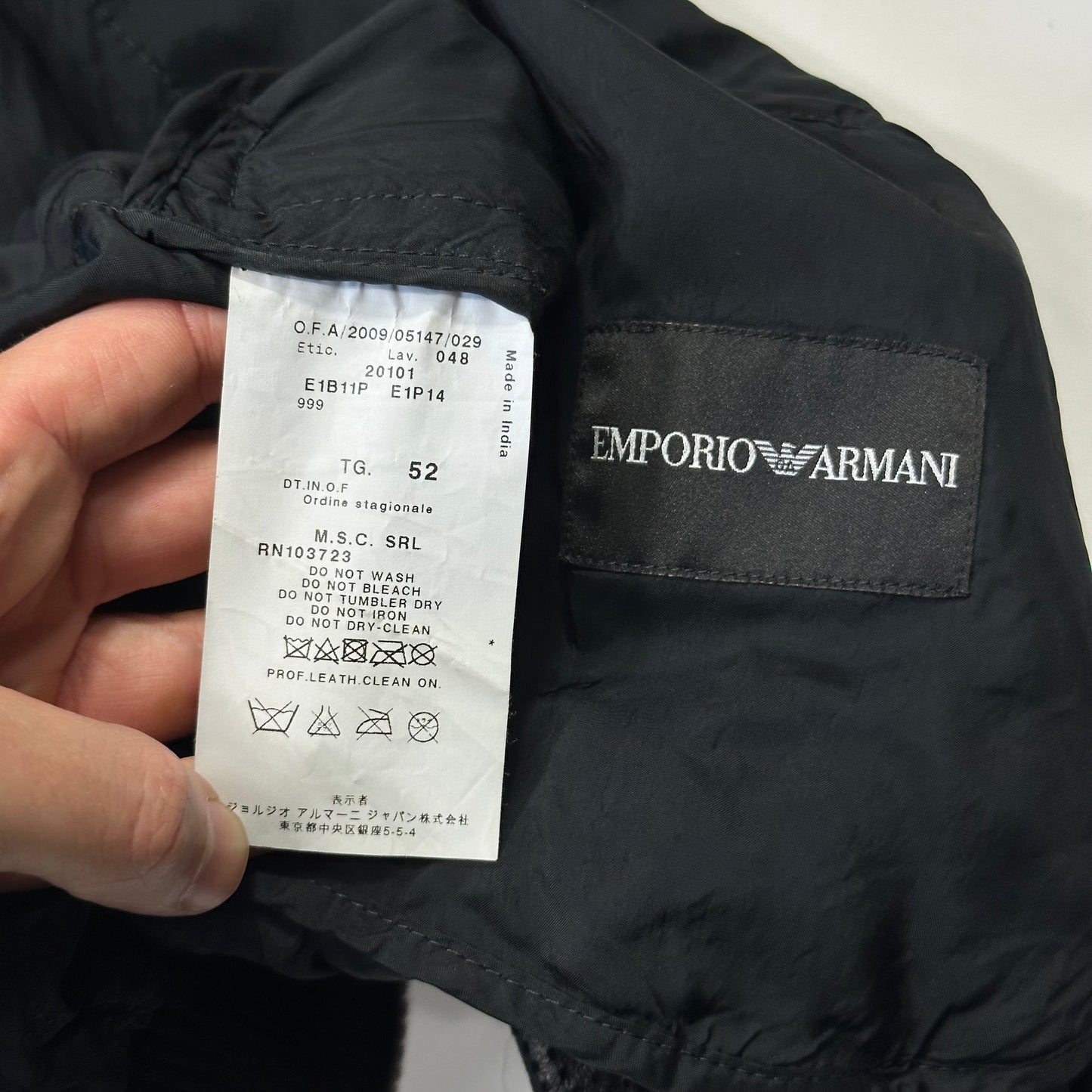 Emporio Armani 2009 Perforated Mesh Lambskin Leather Bomber - IT52 (M)