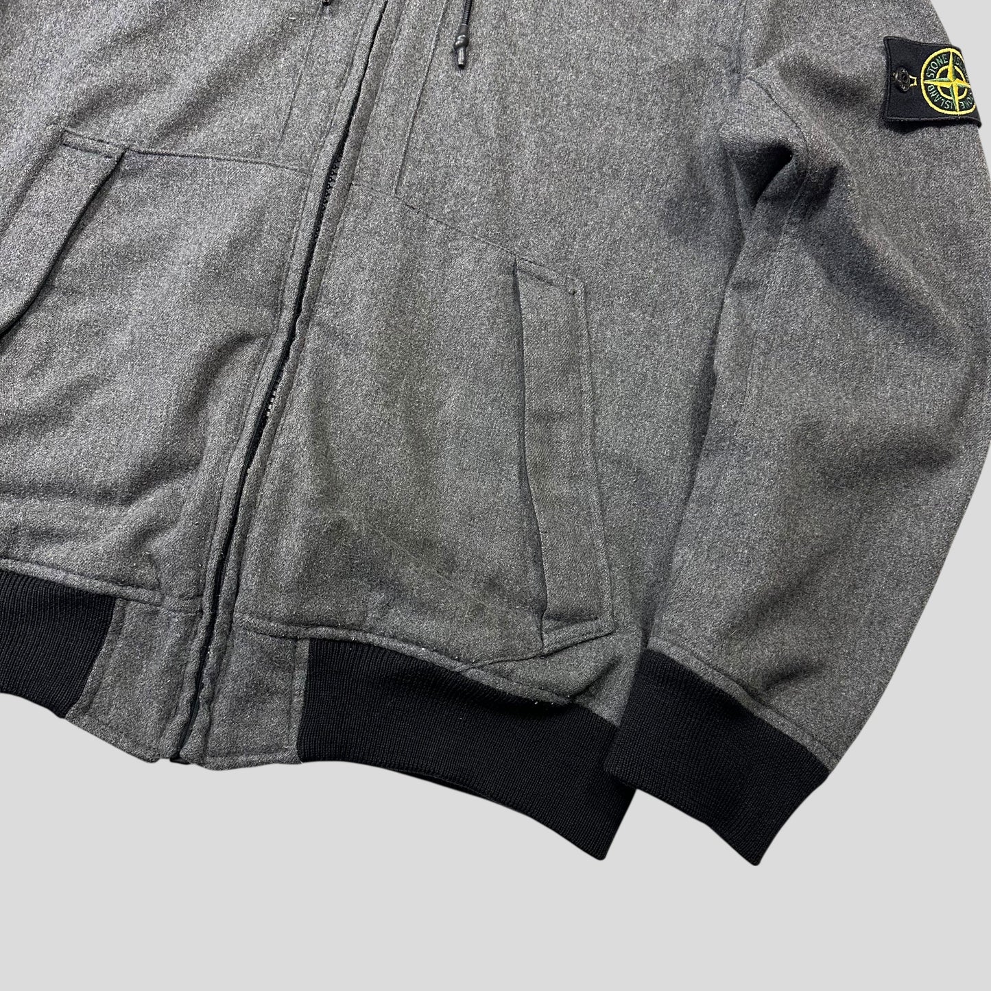 Stone Island AW14 Mélange Wool Poly Double Hood Jacket - L | Default Title, Grey