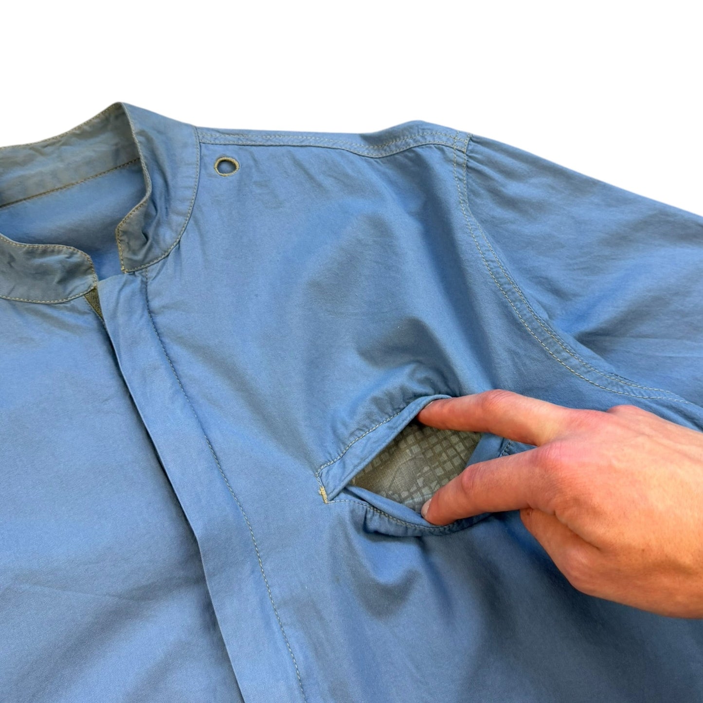 2000's Maharishi Pixelated Dragon Zipped Shirt (L) | Default Title, Blue