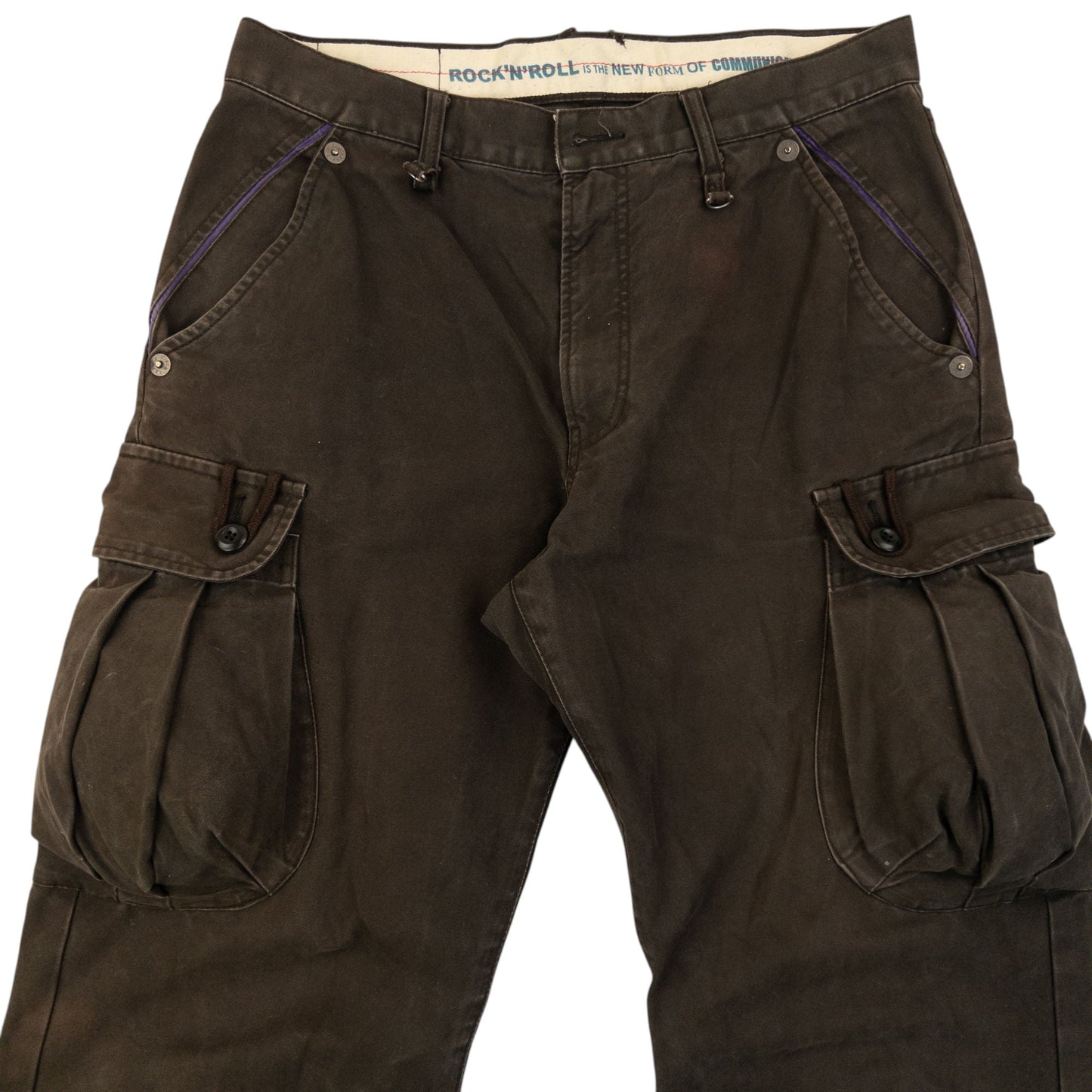 Vintage 2000s PPFM Exposed Seam Cargo Trousers Size W32 | W32, Brown