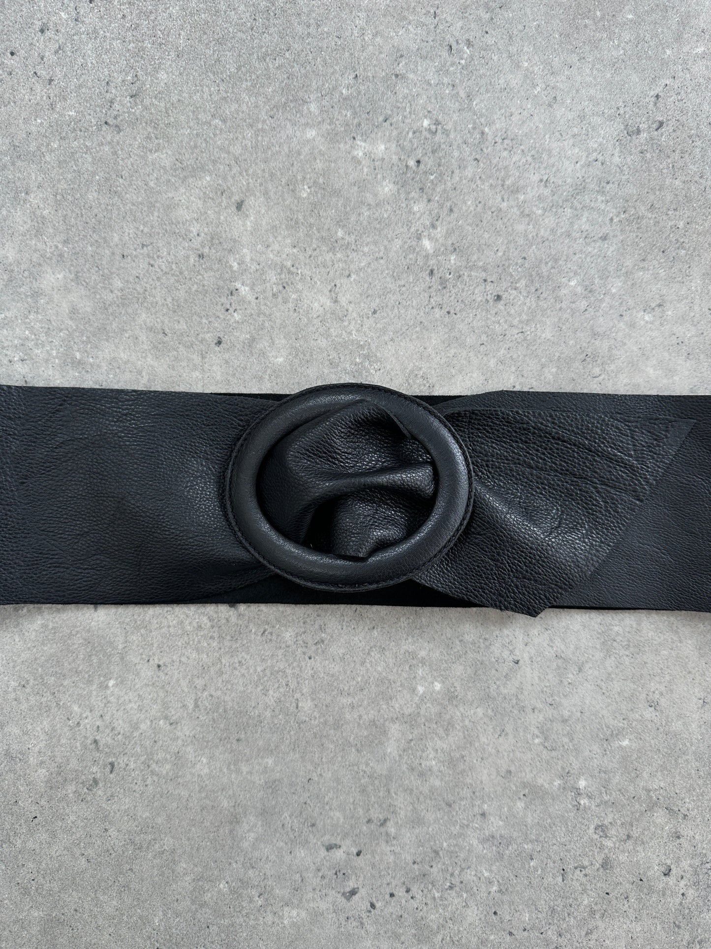 Vintage 2000s Oval Leather Chunky Belt - XS-M