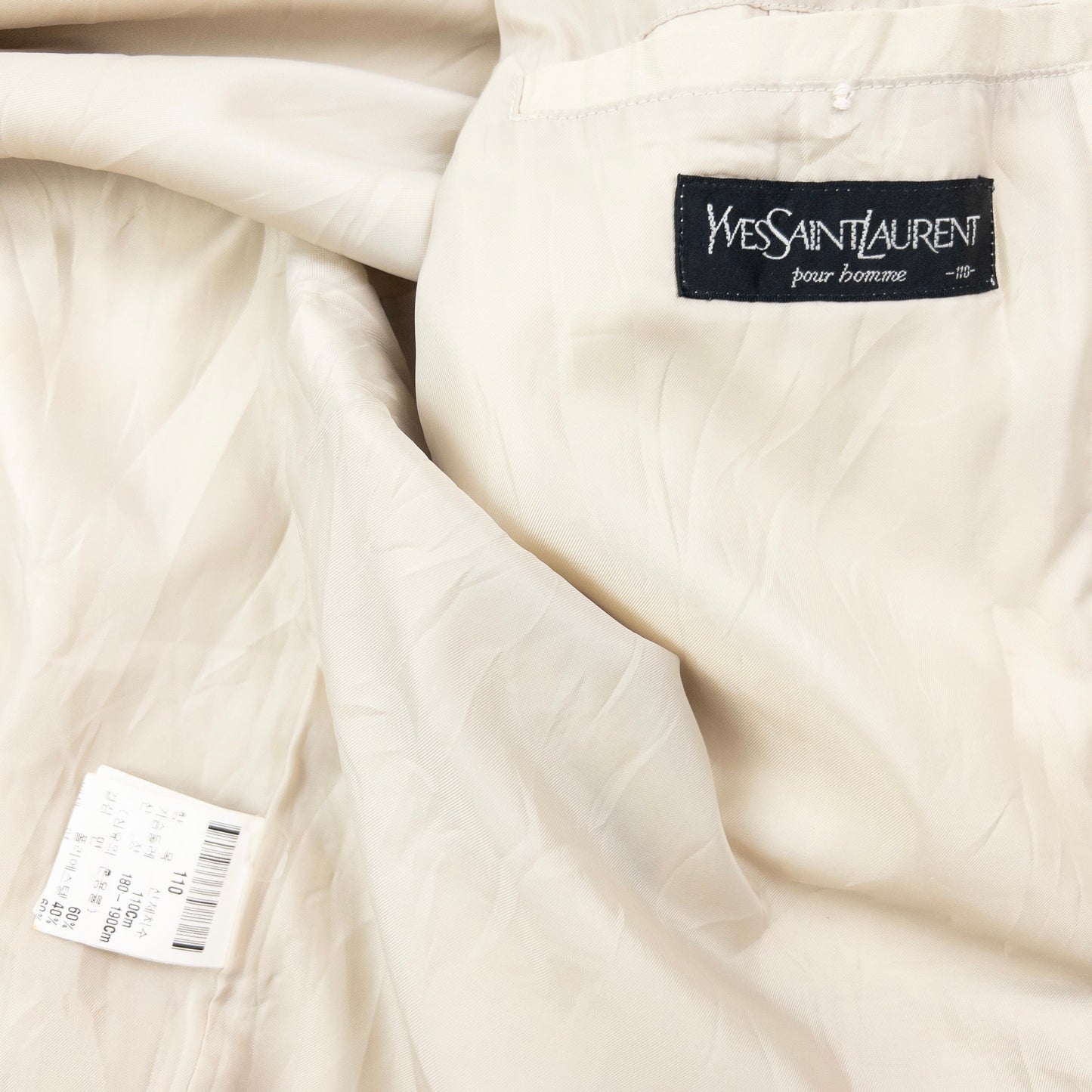 Vintage 90s YSL Yves Saint Laurent Zip Up Jacket Size XL | XL, Cream