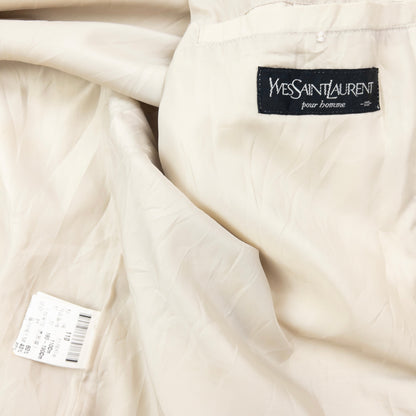 Vintage 90s YSL Yves Saint Laurent Zip Up Jacket Size XL | XL, Cream