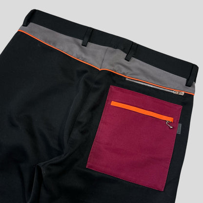 Prada Milano SS16 Runway Colourblock Technical Polyester  Trousers - IT48 | Default Title, Multicoloured
