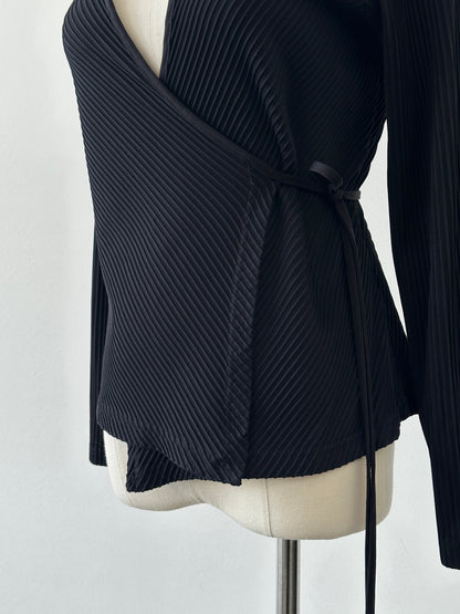 Anna Fontaine 2000s Ribbed Wrap Top - S