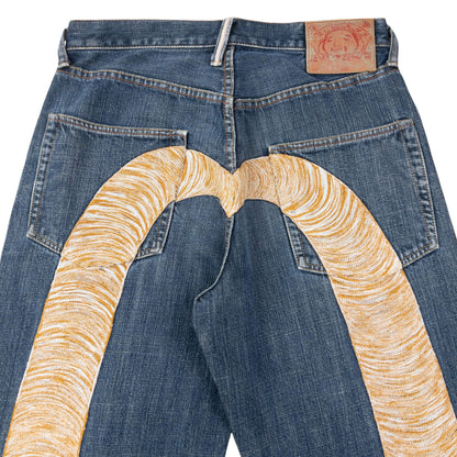 Vintage 2000s Evisu Embroidered Daicock Japanese Denim Jeans Size W30 | W30, Multicoloured