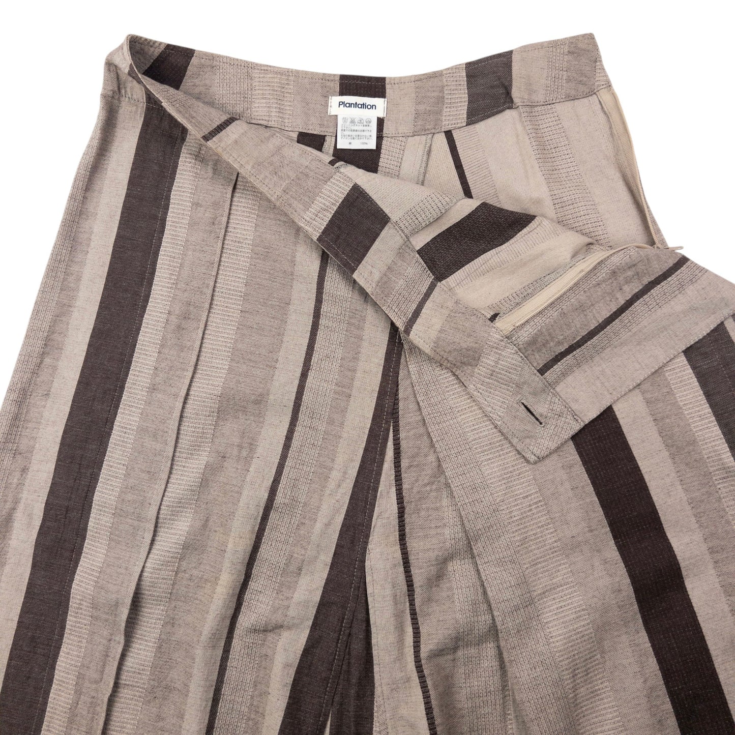 Vintage 90s Plantation By Issey Miyake Striped Skirt Womens Size W27 | W27, Beige