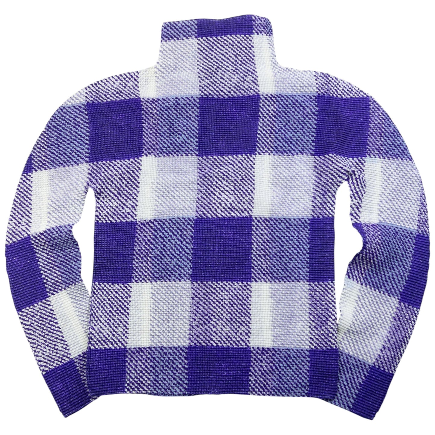 Vintage 90s Issey Miyake Checkered Zip Cardigan Womens SAMPLE Size S | Small, Purple