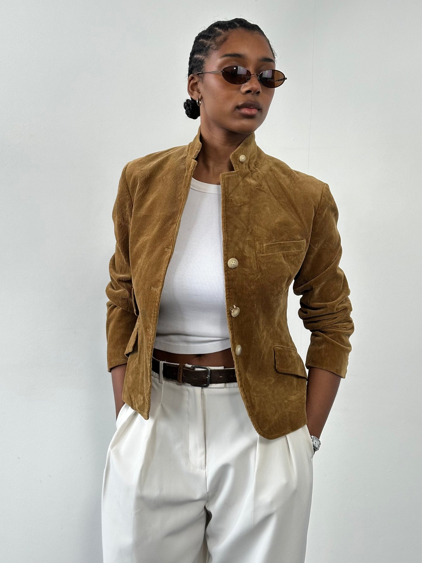 Ralph Lauren 2000s High Neck Corduroy Jacket - XS