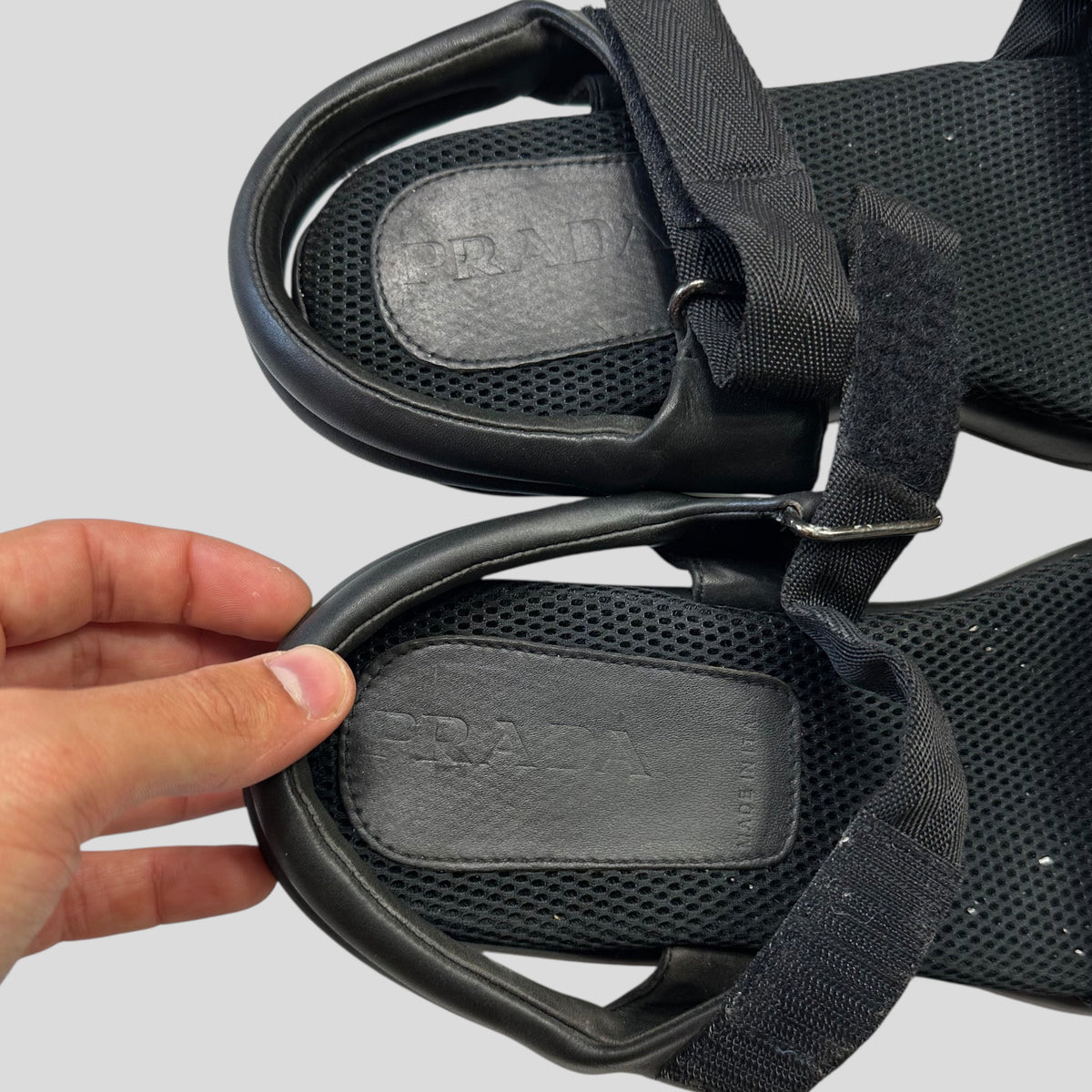 Prada Sport SS99 Mesh + Leather Vibram Sandals - UK9-10 | O/S, Black