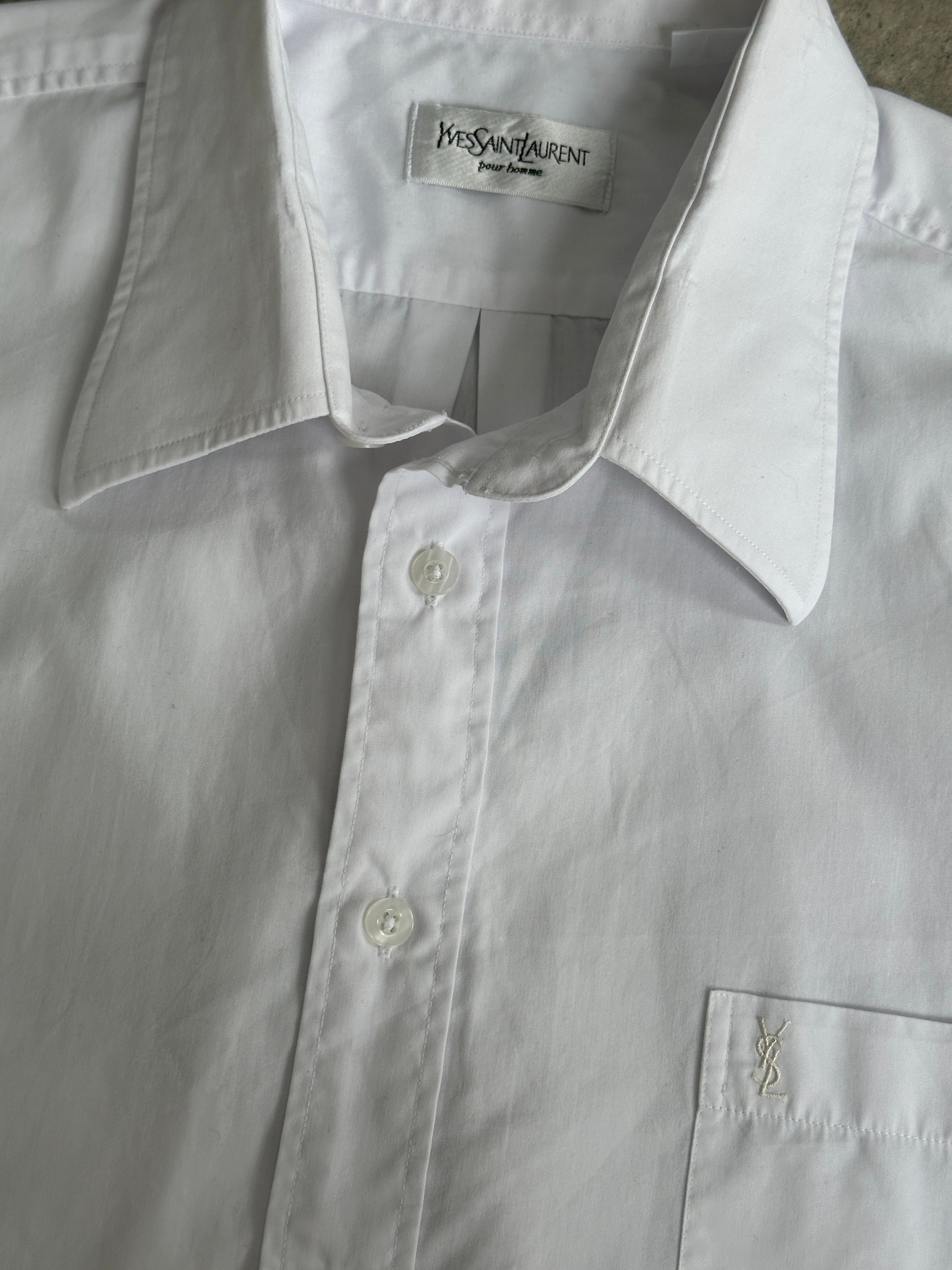 Yves Saint Laurent Pour Homme 2000s Cotton Logo Shirt - XL