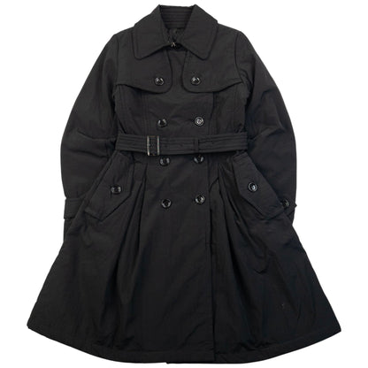 Vintage 2000s Burberry Black Label Belt Waist Trench Jacket Womens Size M | Medium, Black