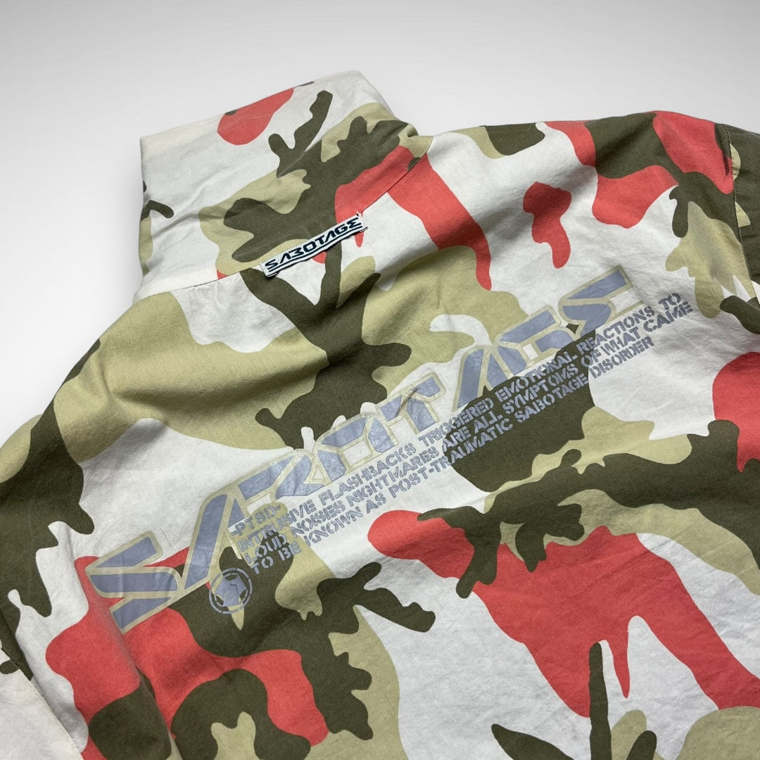 Sabotage Reversible Camo/Knit Zip-Up Jacket (1990s)