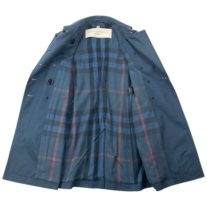 Vintage Burberry Brit Nova Check Lined Belt Waist Trench Jacket Womens Size S | Small, Navy