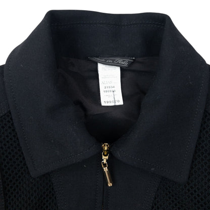 Vintage 2002 Gianni Versace by Donatella Versace Mesh Jacket Womens Size M | Medium, Black