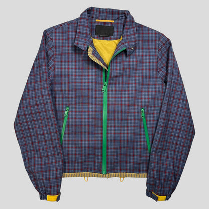 Prada Milano SS16 Wool Contrast Zip Technical Plaid Blouson Jacket - IT46 | Default Title, Multicoloured