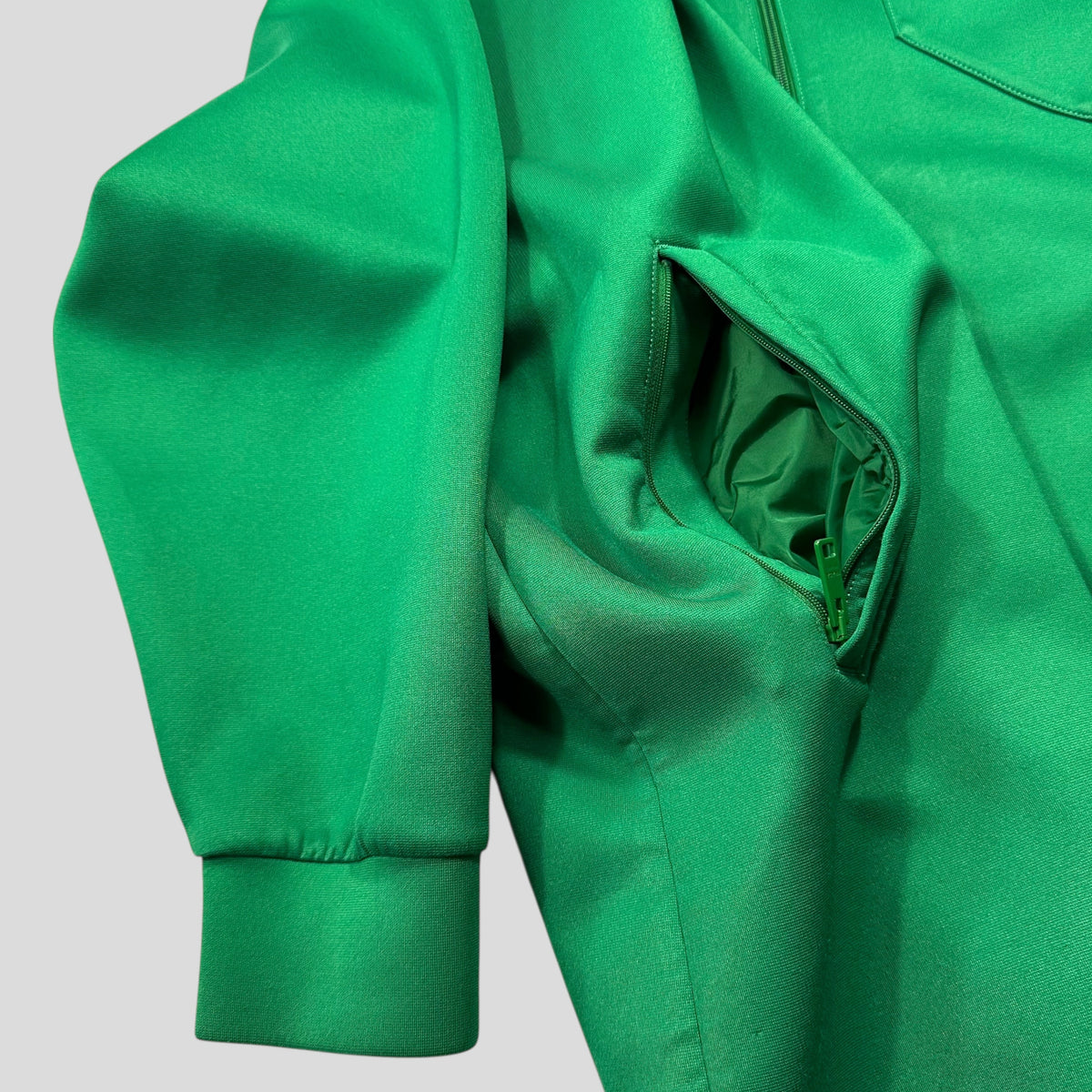 Prada 2018 Rubber Race Logo Technical Jersey Parka Jacket - XS (M) | Green