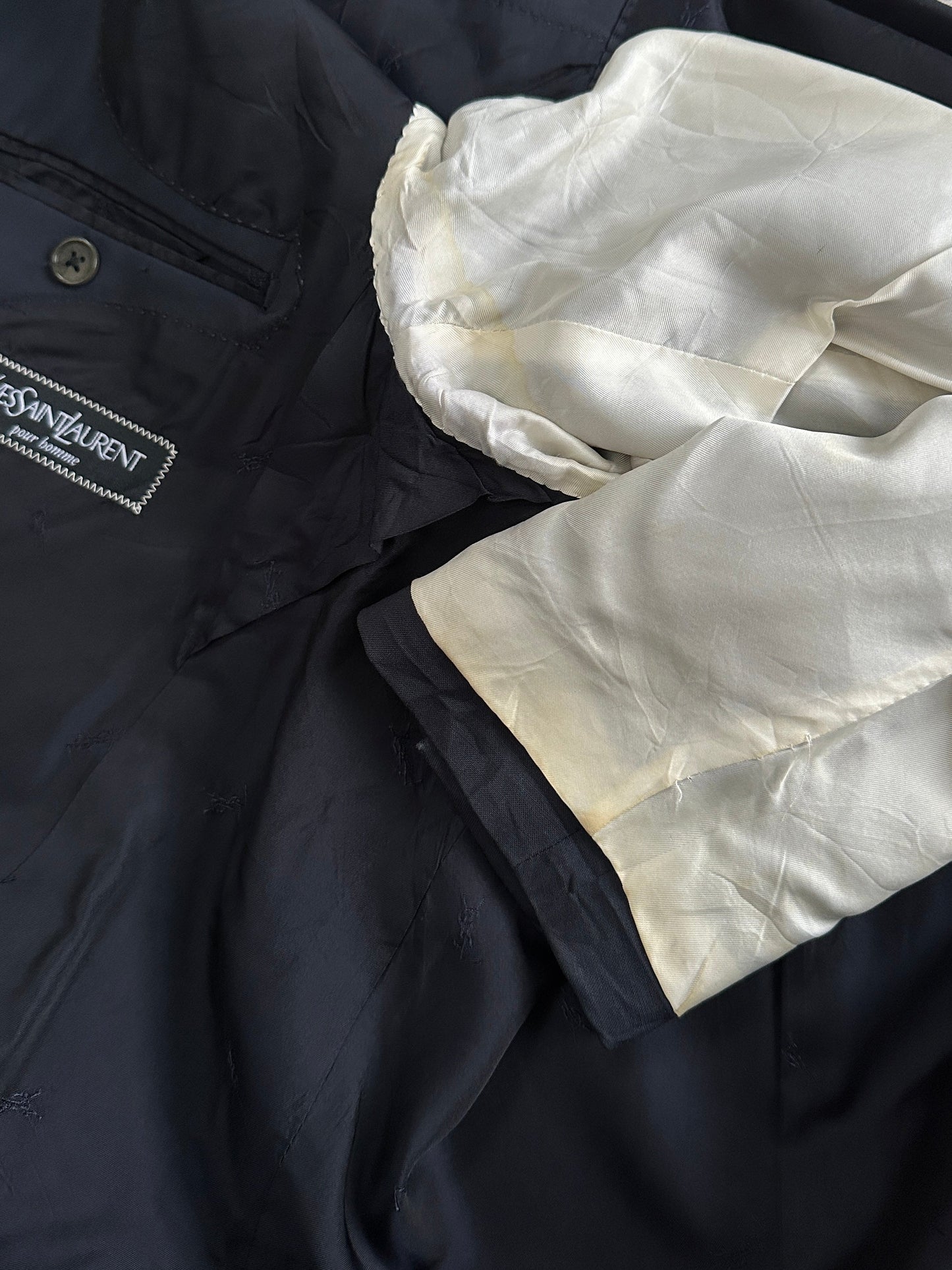 Yves Saint Laurent Pour Homme 1990s Pure Wool High Neck Blazer - 38R/M