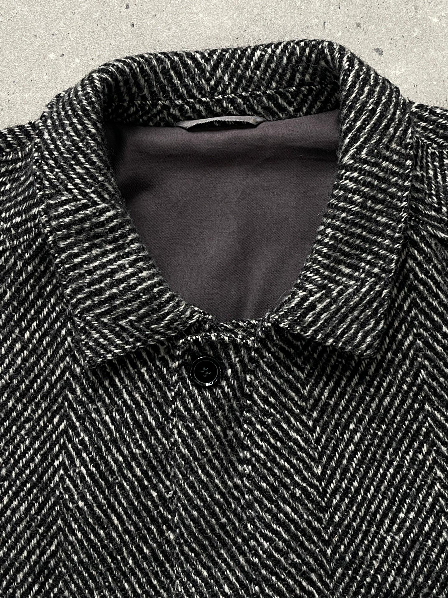 Vintage 1990s Wool Herringbone Bomber Jacket - XXL