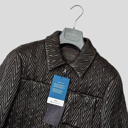 Prada Milano 2006 Runway 3D Ruched Leather Zigzag Jacket - IT48 | Default Title, Multicoloured