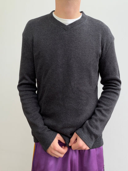 Armani Jeans 90s Wool Blend Jumper | Large, Charcoal