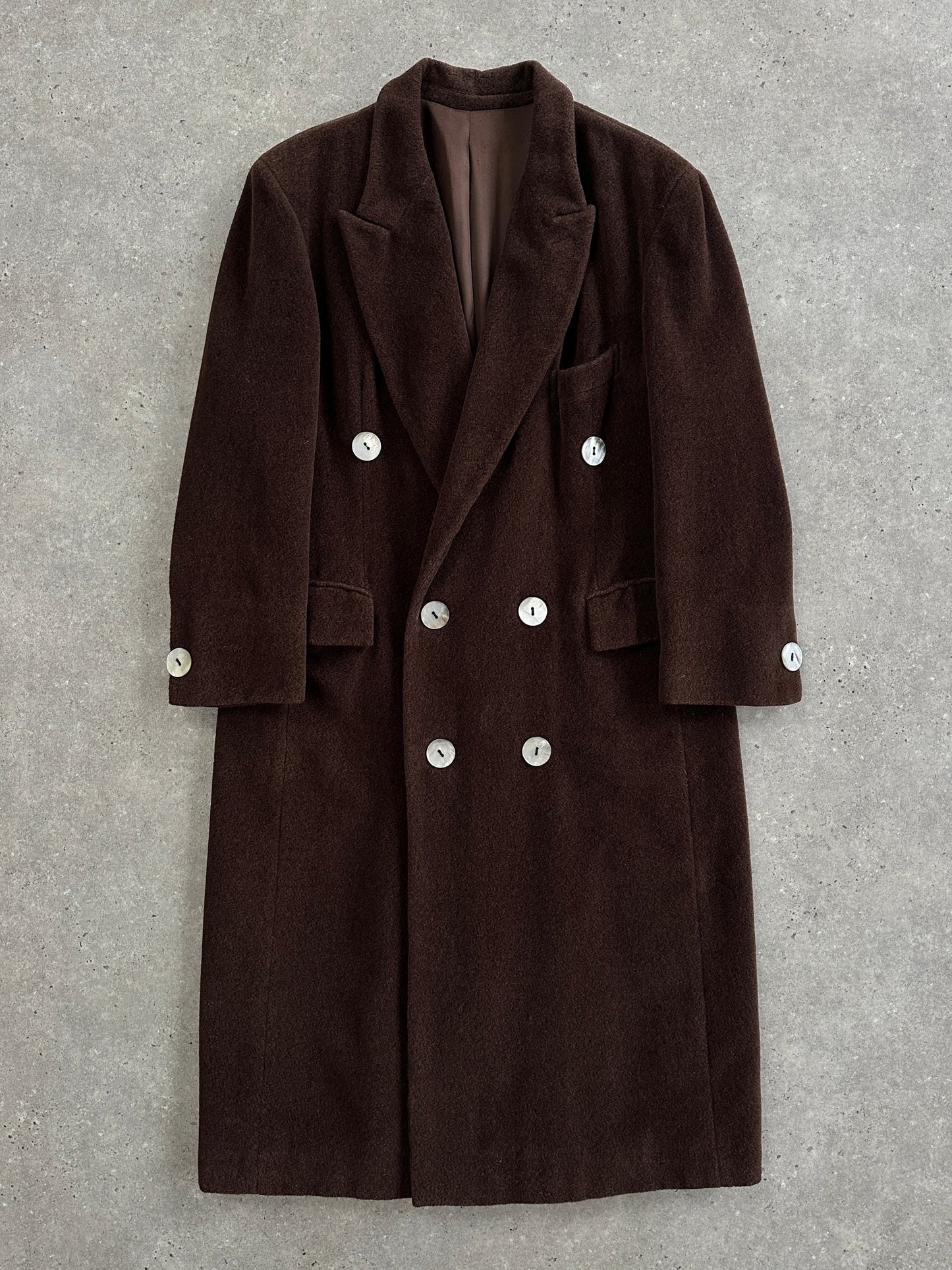 Moschino 1980s Wool Cashmere Double Breasted Coat - XL